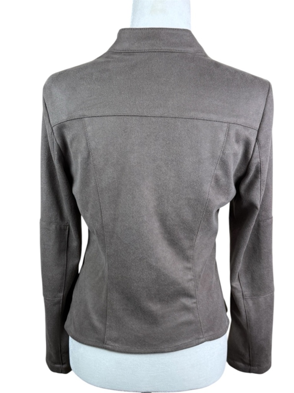 Miilla David Faux Suede Moto Jacket Mocha Taupe Small - Picture 6 of 8